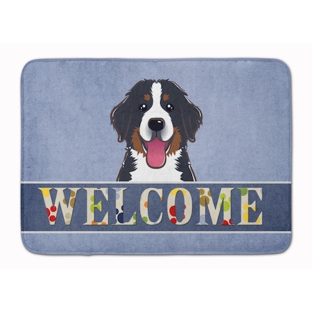 Carolines Treasures Bernese Mountain Dog Welcome Machine Washable Memory Foam Mat BB1423RUG